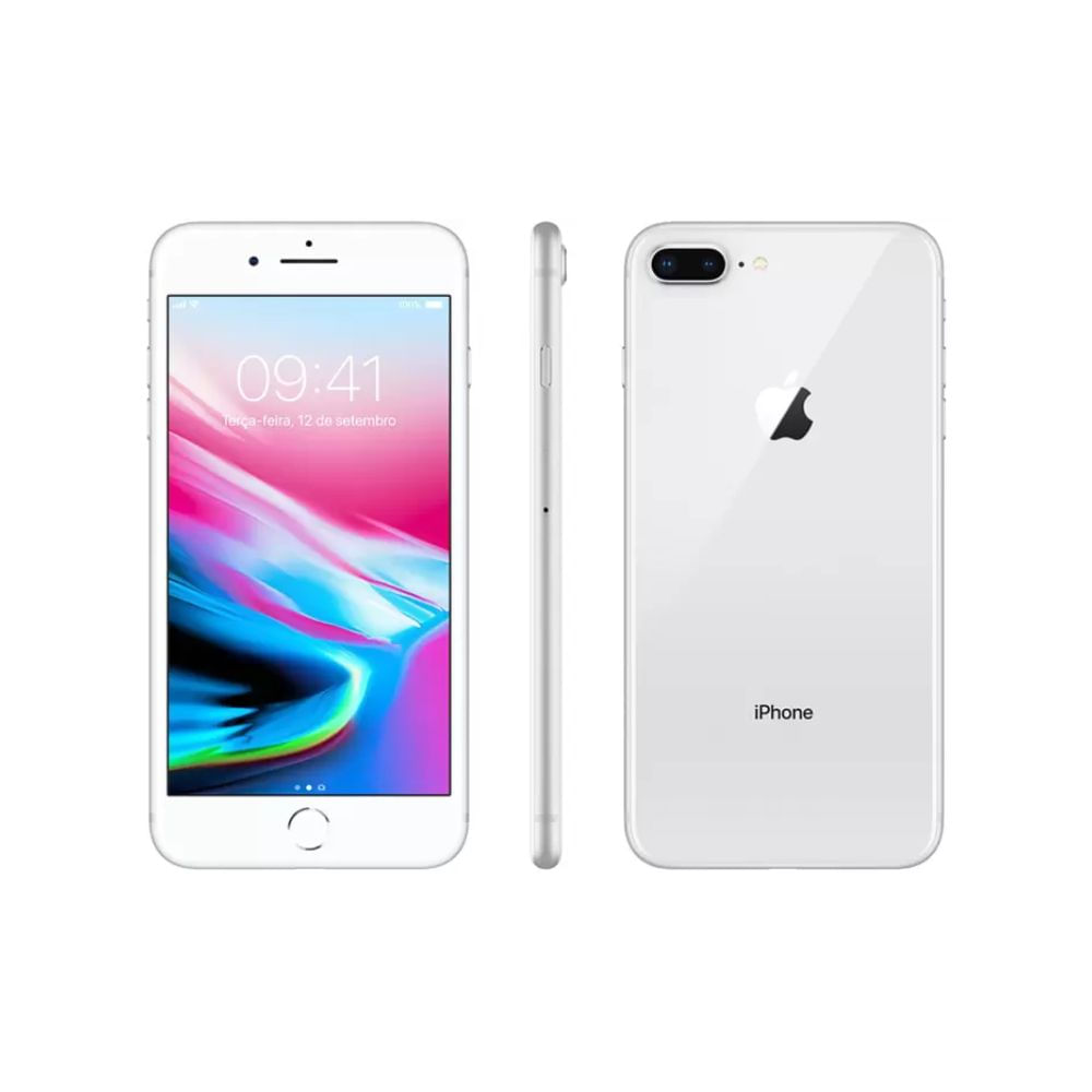 Seminovo: iPhone 8 Plus 64 GB com 3 GB RAM Prateado Bom
