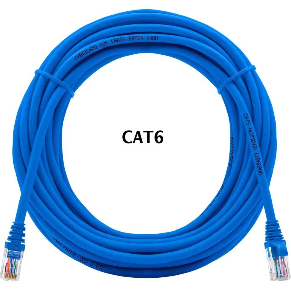 Cabo De Rede Cat6 50 Metros Ethernet Lan Gigabit 100/1000 Mbps