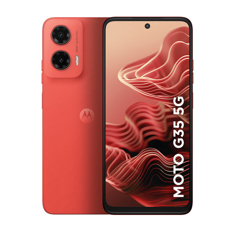 Smartphone Motorola Moto G35 5G 256GB - Coral, 12GB RAM Boost, Câmera 50 MP + Selfie 16MP e Tela 6,7", Android 14