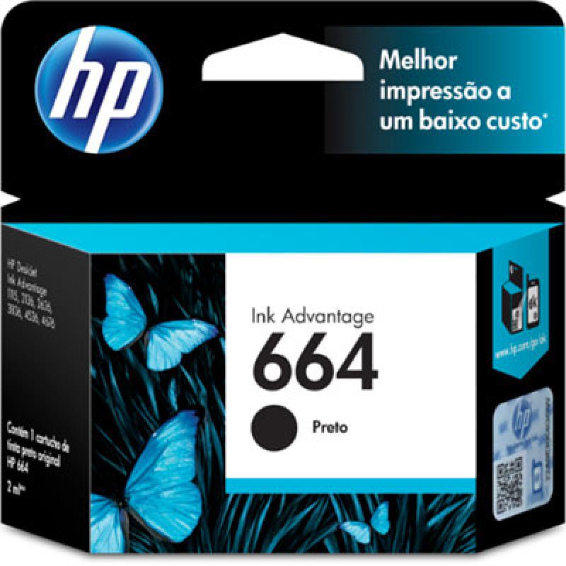 Cartucho HP 664 Preto Impressora Deskjet Ink Advantage 1115 2136 3636