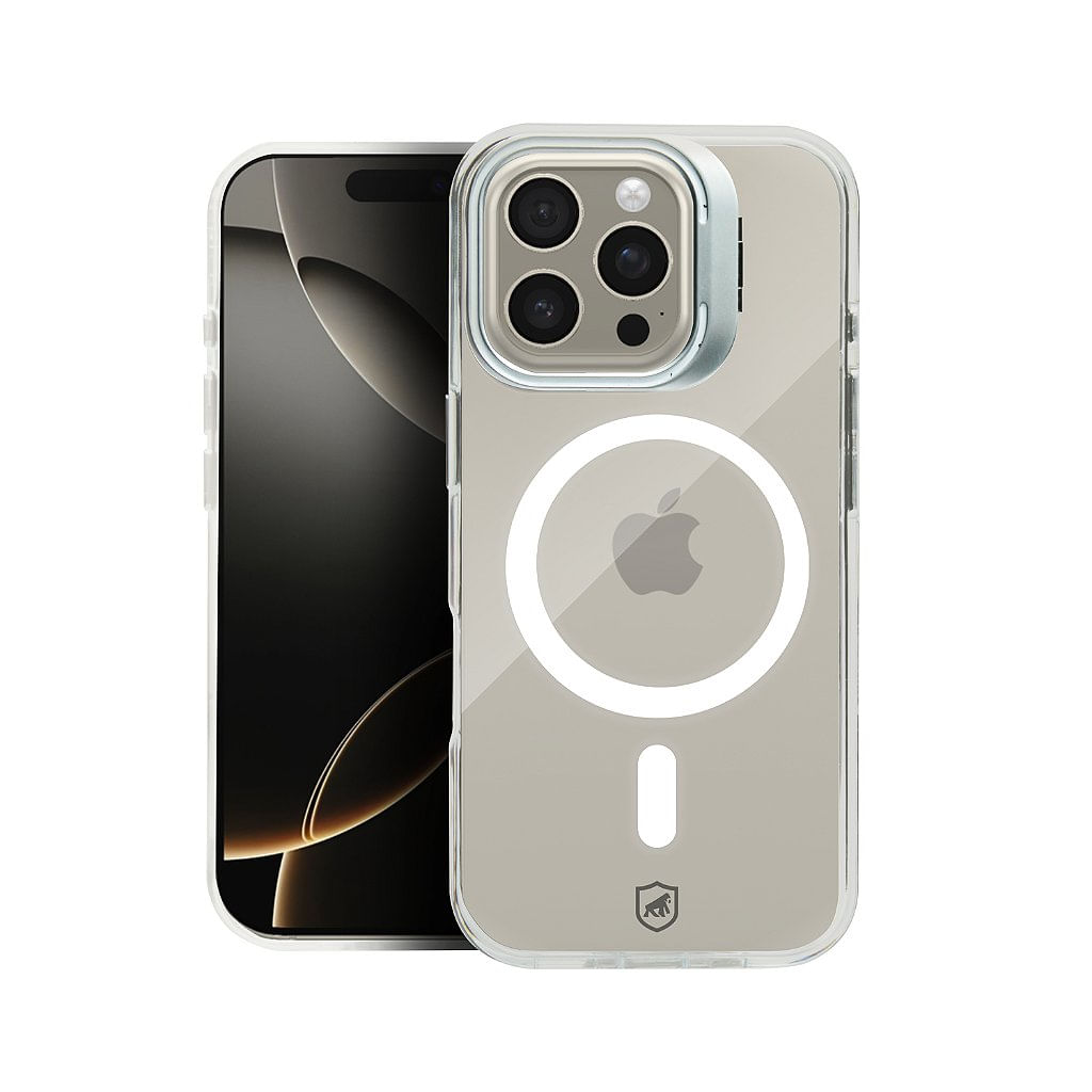 Capa para iPhone 16 Pro - MagSafe Crystal Armor Stand - NÃO AMARELA - Gshield