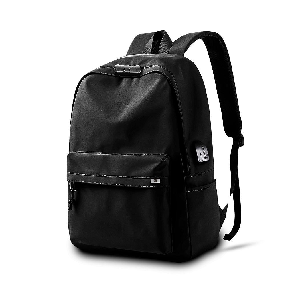 Mochila Casual para Notebook até 15,6" com Cadeado Antifurto e Bolso Invisível, Entradas Aux. USB e Fone P2, Ajuste Lateral de Expansão, Impermeáv