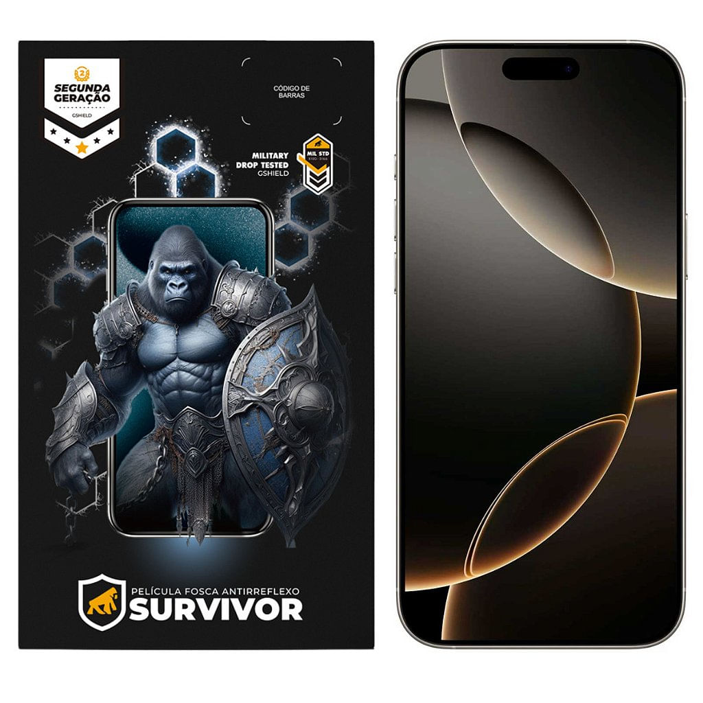 Película para iPhone 16 Pro Max com Aplicador - Survivor Fosca - Gshield