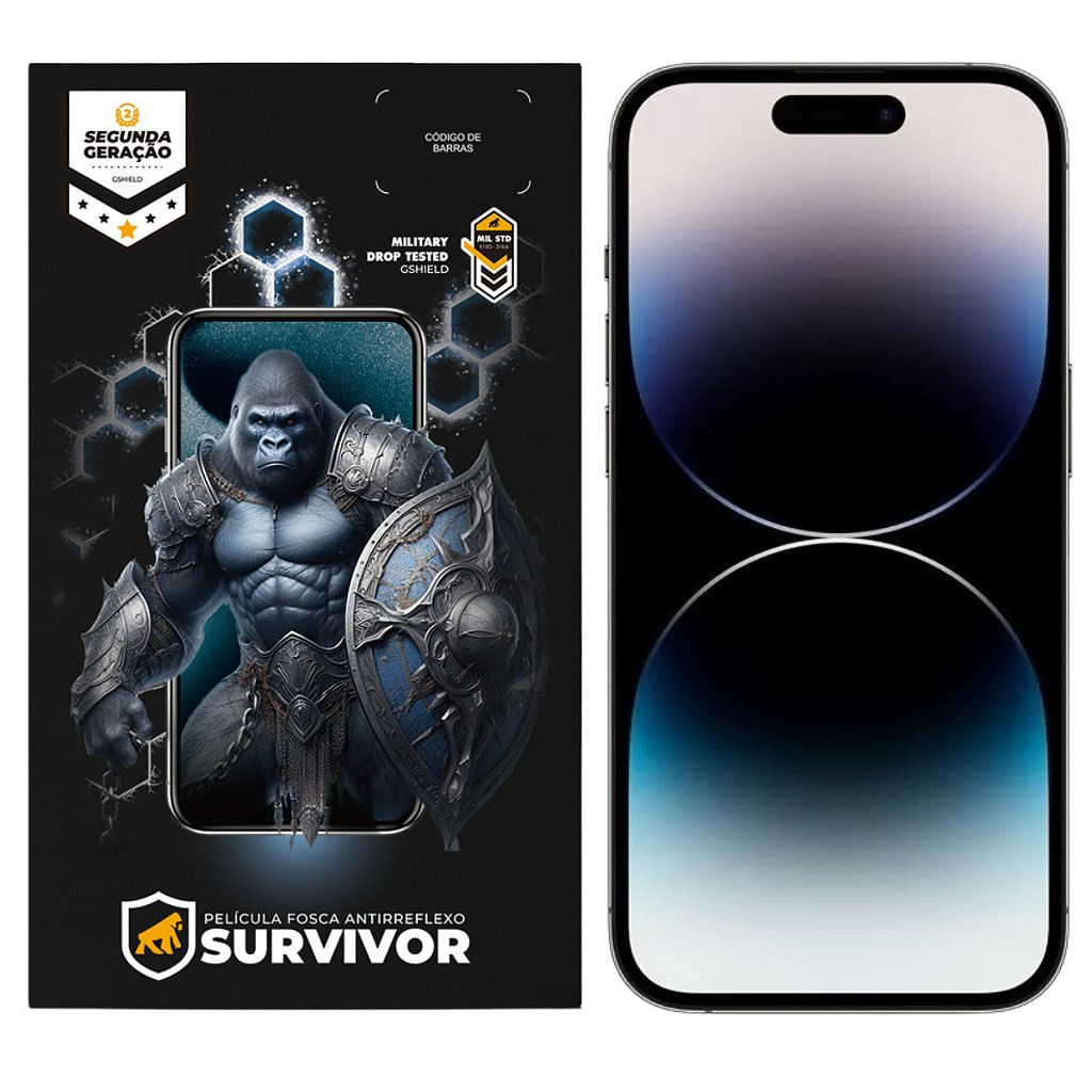 Película para iPhone 14 Pro com Aplicador - Survivor Fosca - Gshield