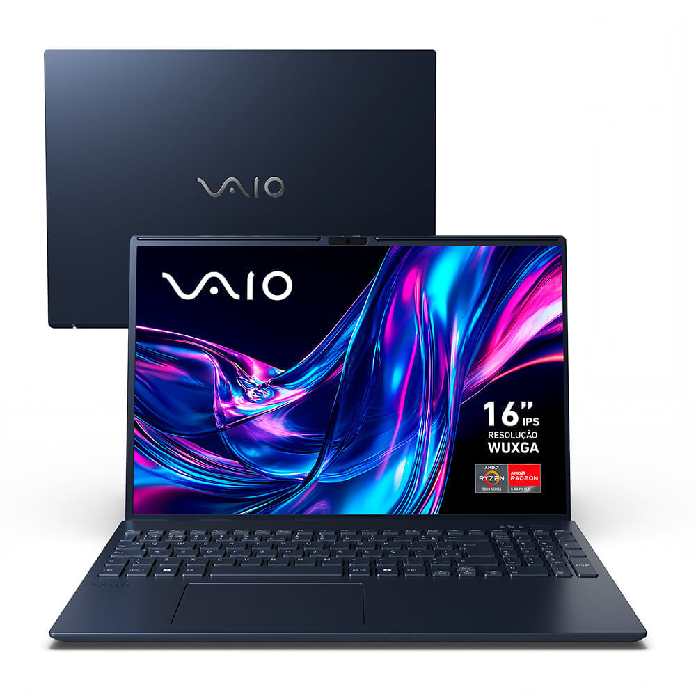 Notebook VAIO FE16 AMD® Ryzen 5-5625U Linux 16GB RAM 512GB SSD 16" IPS WUXGA - Cinza Grafite