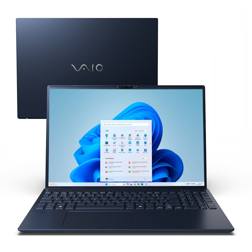 Notebook Vaio FE16 AMD® Ryzen 7-5825U Windows 11 Home 32GB RAM 512GB SSD 16" IPS WUXGA - Cinza Grafite