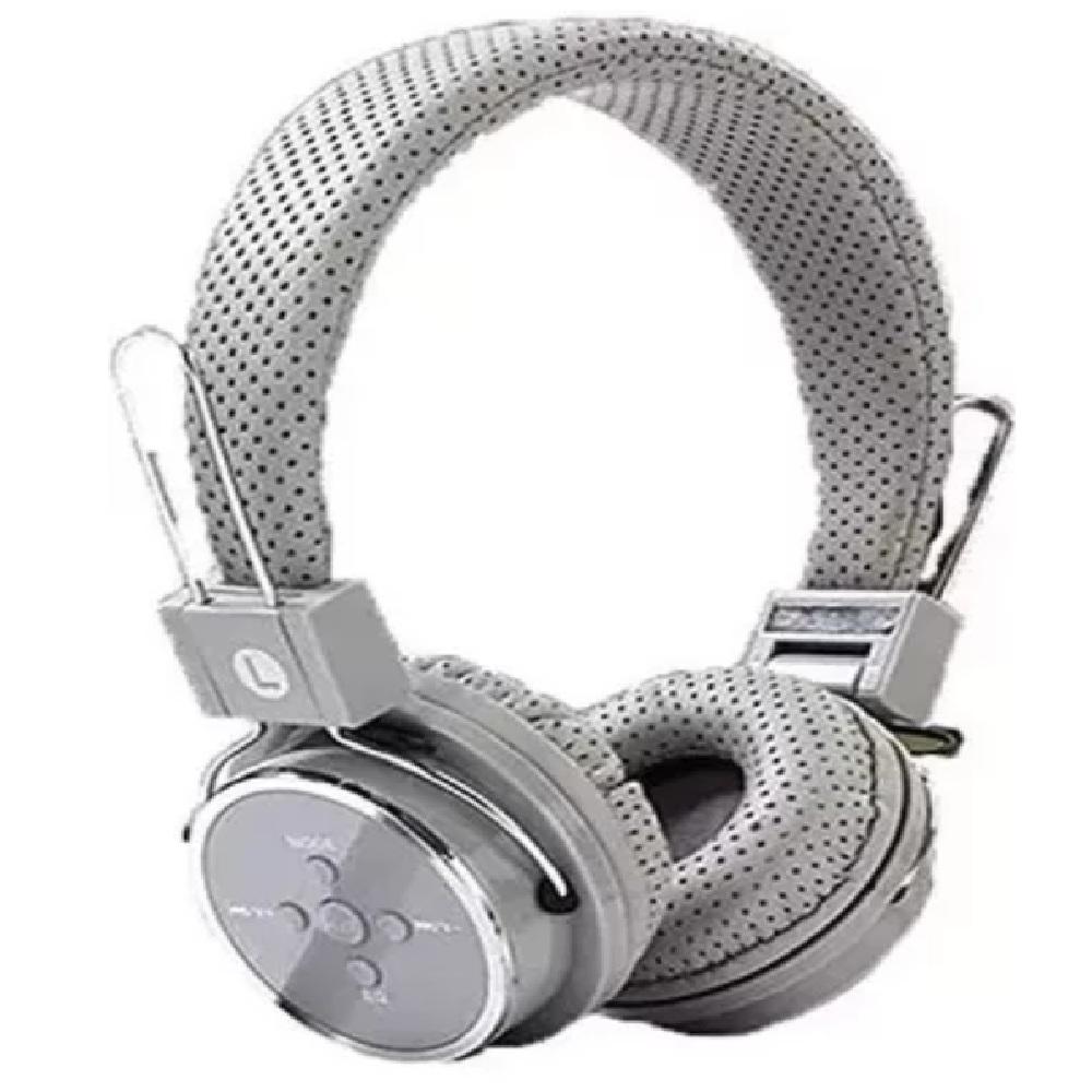 Fone De Ouvido Bluetooth Micro Sd Mp3 Rádio Fm Player - Cinza