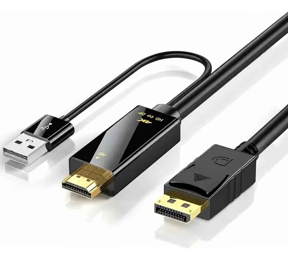 Cabo Adaptador HDMI Para DisplayPortDP 4K 60Hz 2.0 1.8 Mts